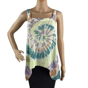 Chaser Tie Dye Tank Top Cross Back Multicolor Size S